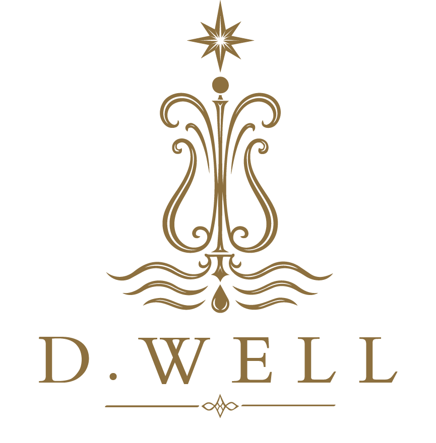 - D.WELL Lancaster, PA D.WELL logo featuring a stylized fountain graphic topped with a star above the text, representing a holistic approach to mind and body wellness. - D.WELL Lancaster, PA